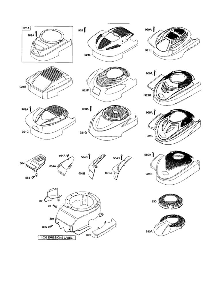 Blower-Housing Diagram and Parts List for 123K02-0353-E1  Briggs and Stratton Engine